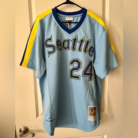 100% Authentic Ken Griffey Jr Mitchell & Ness 2010 Mariners Jersey Sz 48 XL Men